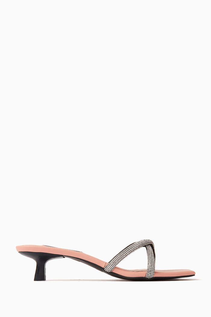 

Tatiana II 50 Crystal Sandals in Leather, Pink