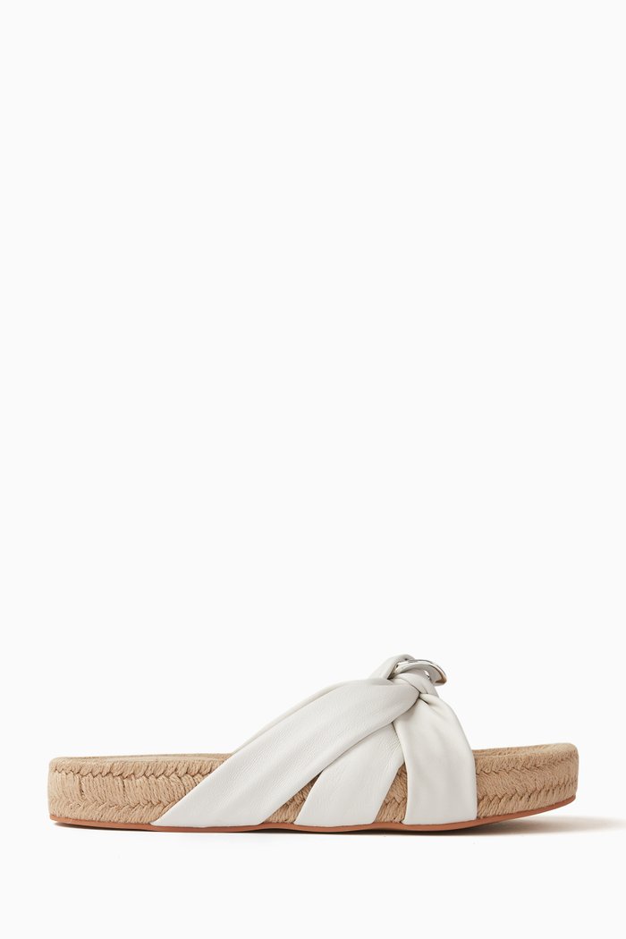 

Irina Espadrille Flats in Leather, White