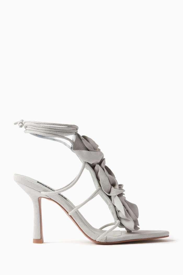

Karli 100 Lace-up Sandals in Suede, Grey