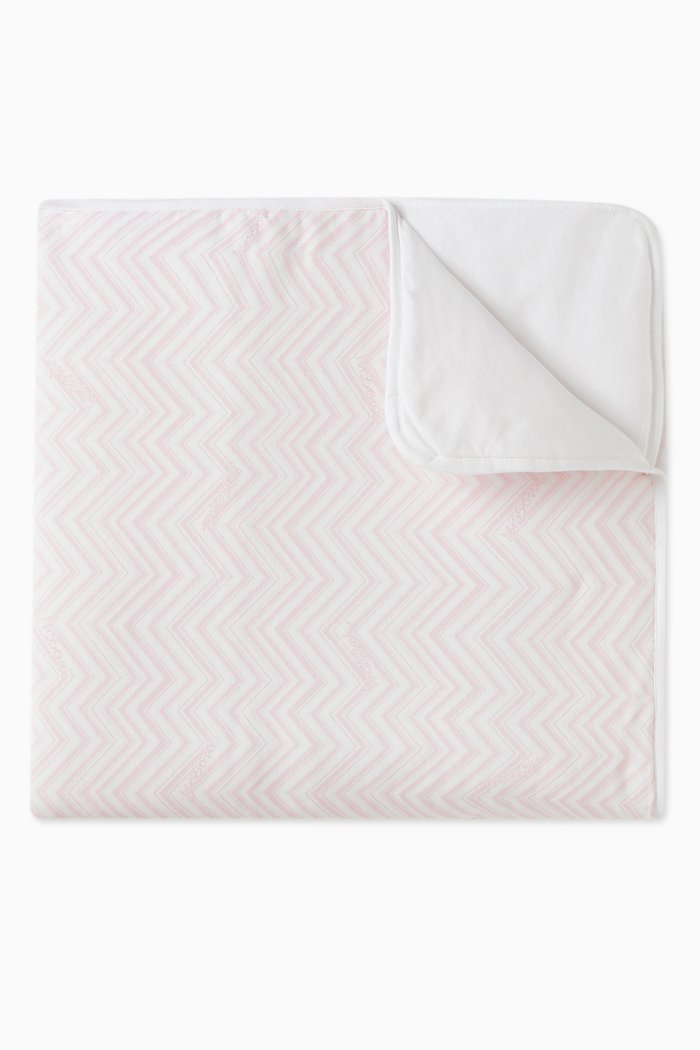 

Chevron Pattern Blanket in Cotton, White