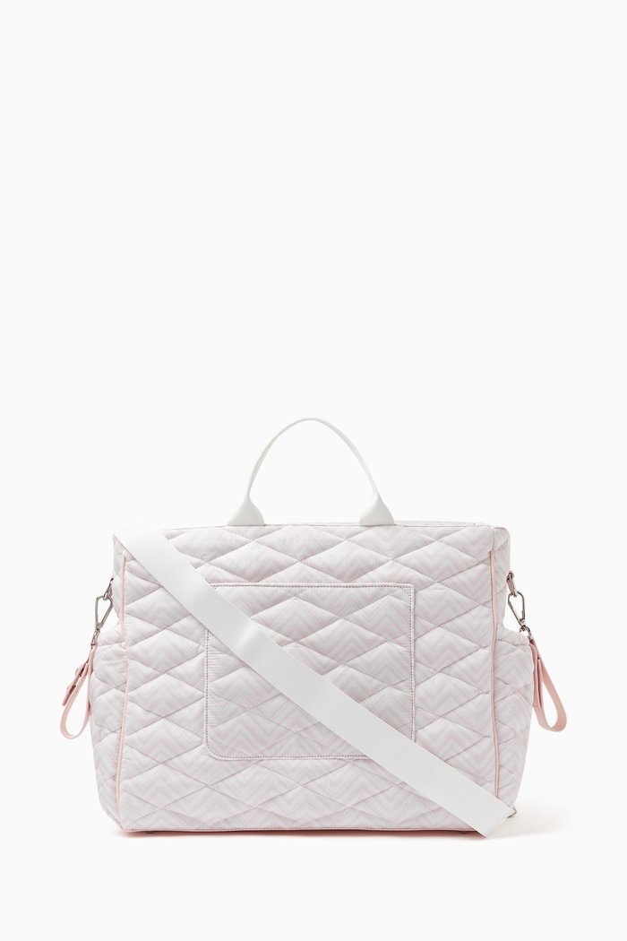 

Zigzag Baby Changing Bag in Polyester, White