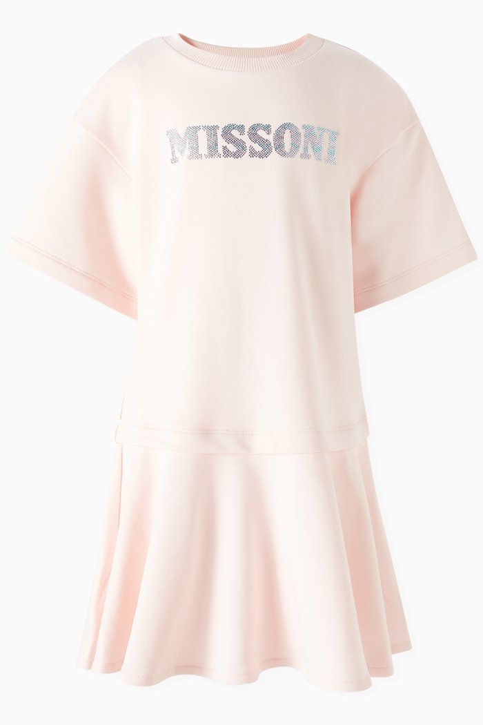 

Logo Dress in Cotton Jersey, Pink
