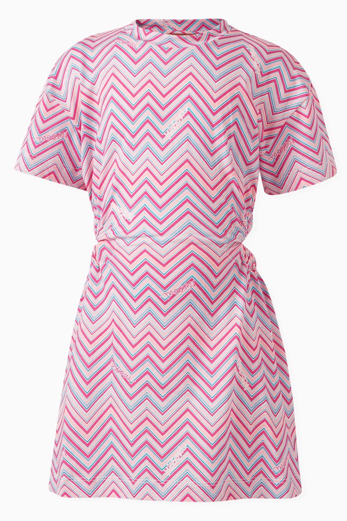 

Zig Zag Dress in Cotton Jersey, Pink