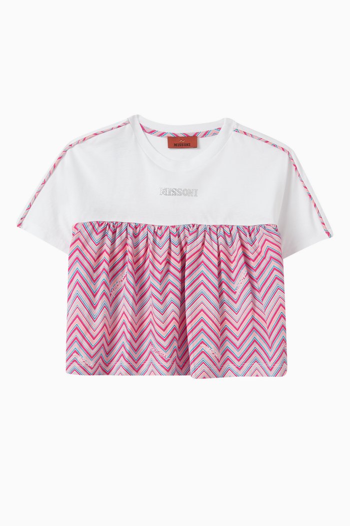 

Zig Zag Logo T-shirt in Cotton Jersey, Pink