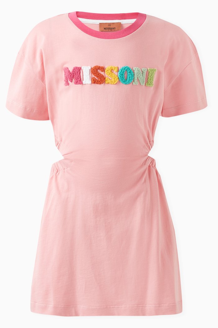 

Logo Dress in Cotton, Pink