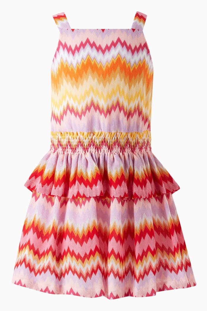 

Zig Zag Dress in Cotton Blend Knit, Multicolour