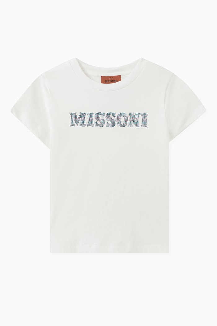 

Flocked Logo T-shirt in Cotton, Neutral