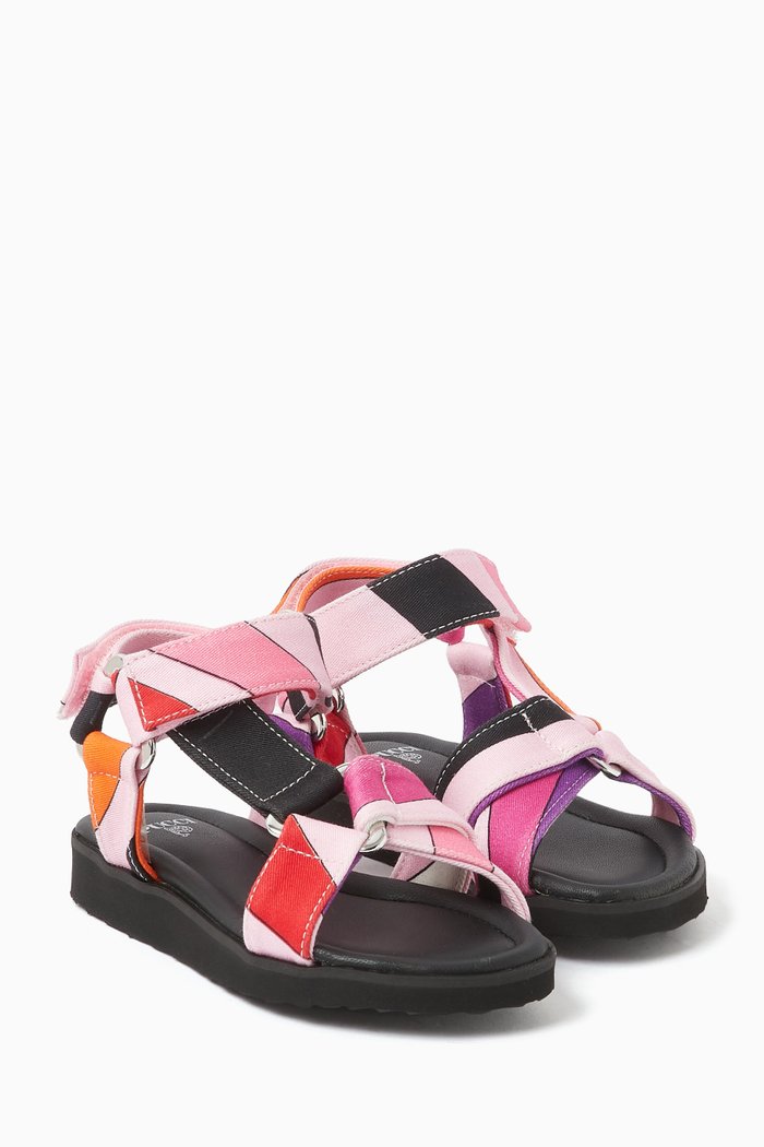 Sandals in Fabric, Multicolour