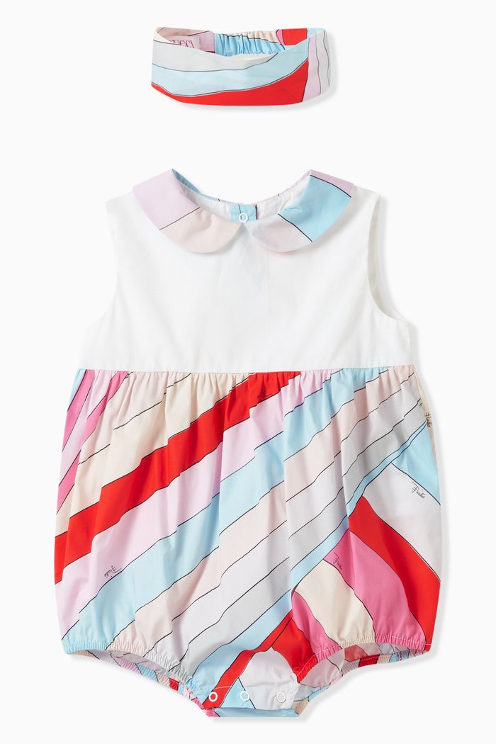 

Romper & Headband Gift Set in Cotton, Multicolour