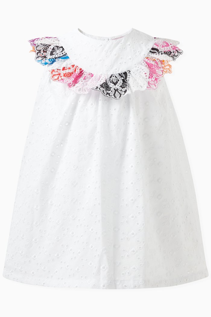 

Ruffle Woven Dress, White