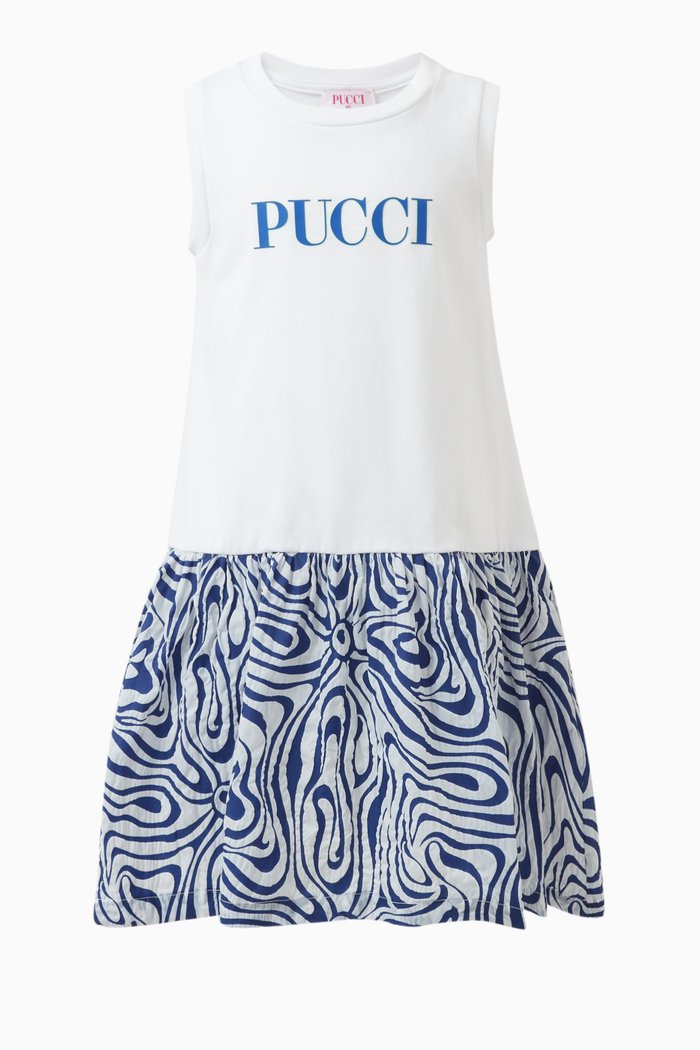 

Logo-detail Woven Dress, White