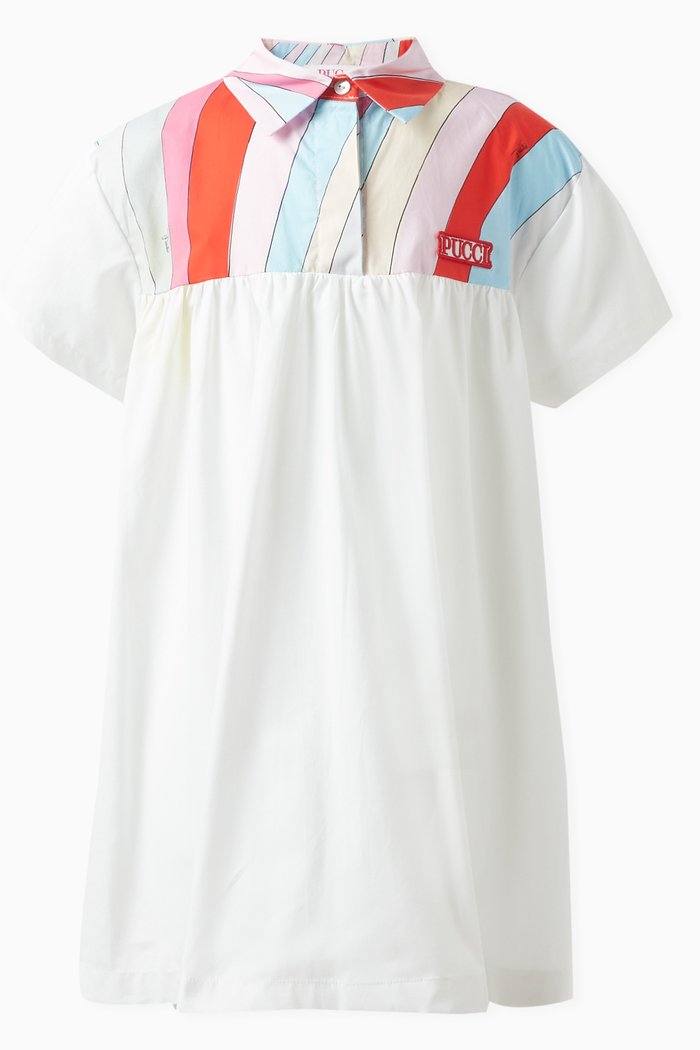 

Iride-print Dress in Cotton, White