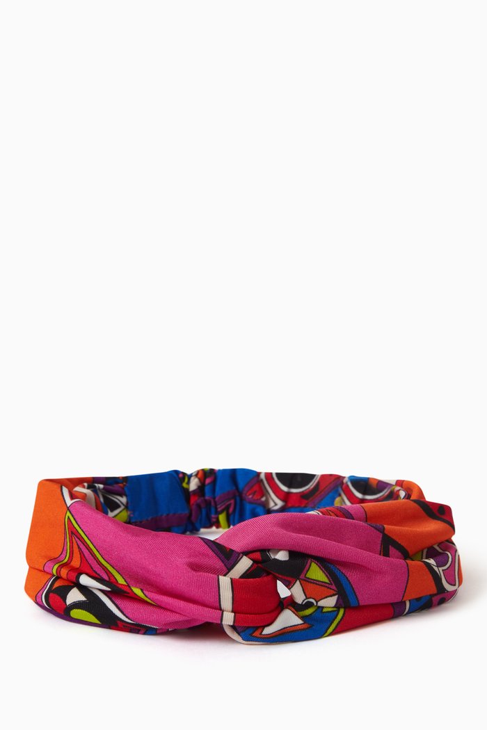 Printed Headband in Viscose-blend, Multicolour