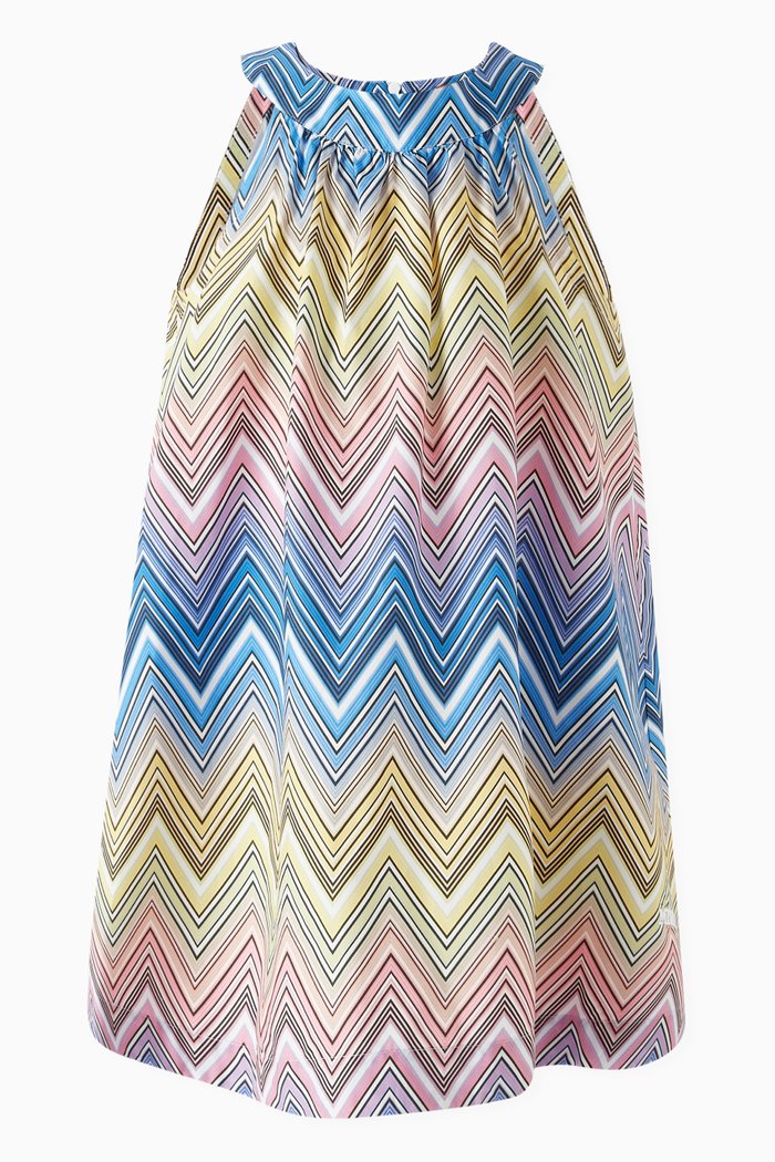 

Zigzag Dress in Cotton, Multicolour