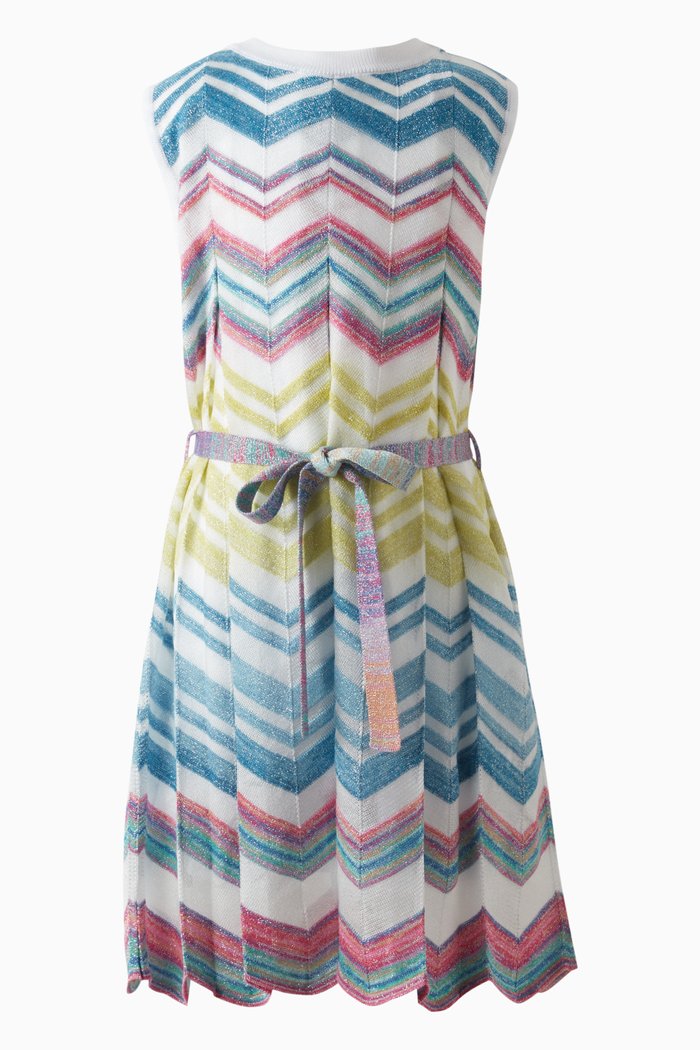 

Zigzag Pleated Dress in Viscose-blend, Multicolour