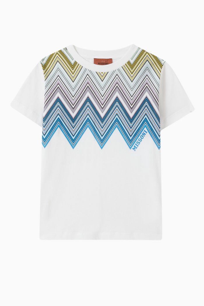 

Zig Zag T-shirt in Cotton, White