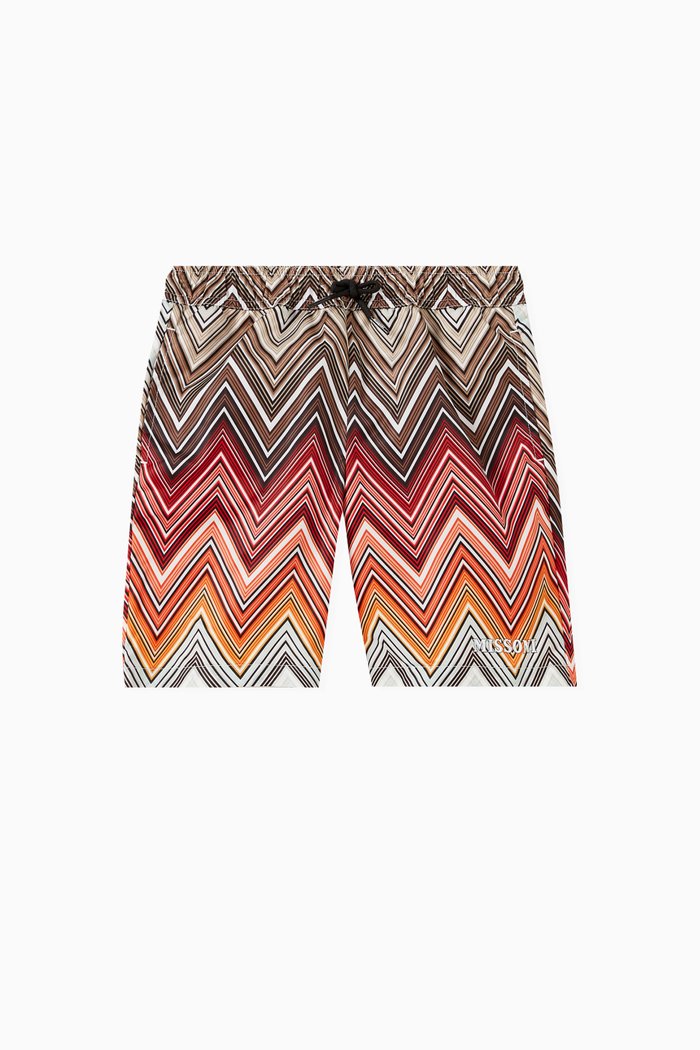 

Zigzag Swim Shorts, Red