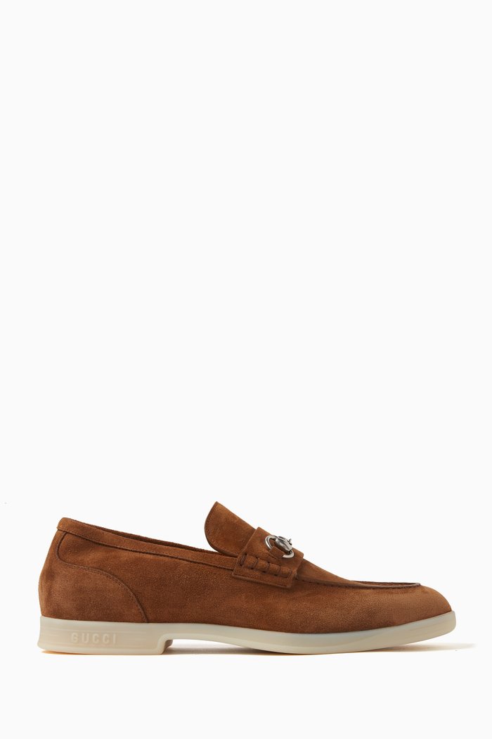 

Horsebit Loafers in Suede, Brown