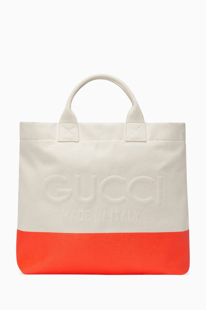 

Medium Logo Tote Bag in Canvas, Neutral