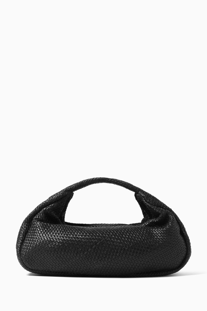 

Woven Bon Bon Bag in Leather, Black