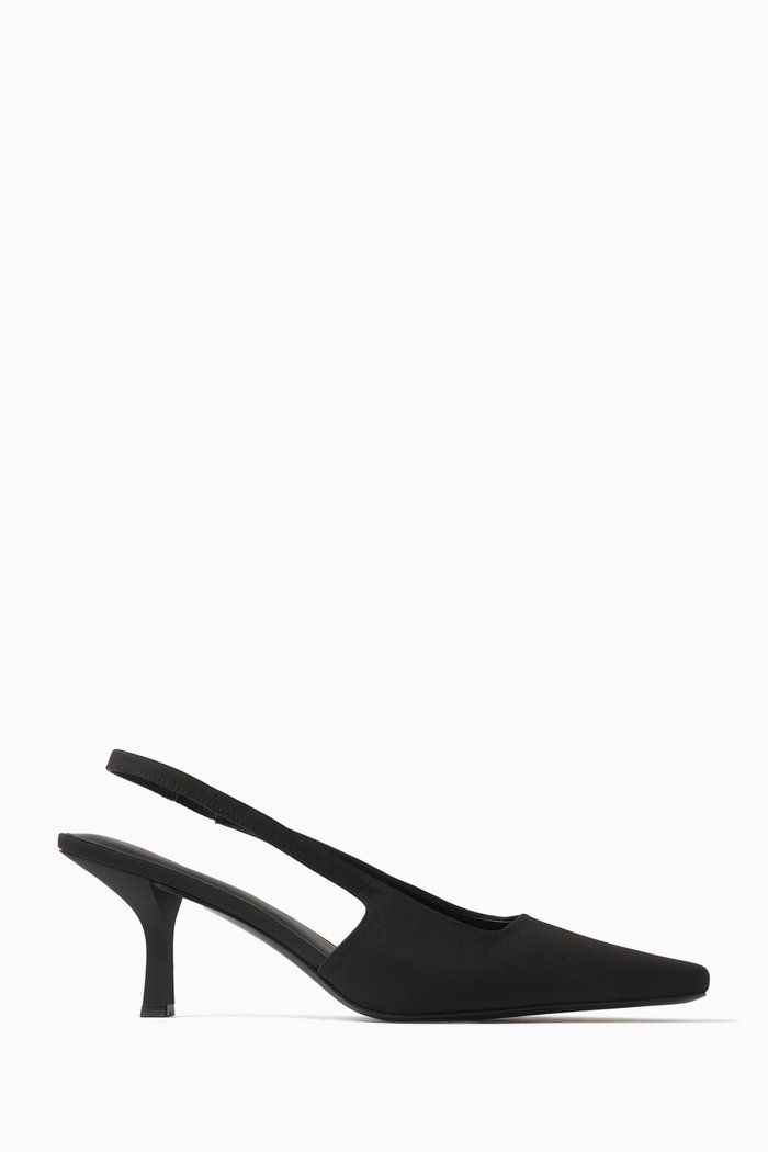 

Paris 70 Slingback Pumps in Satin, Black