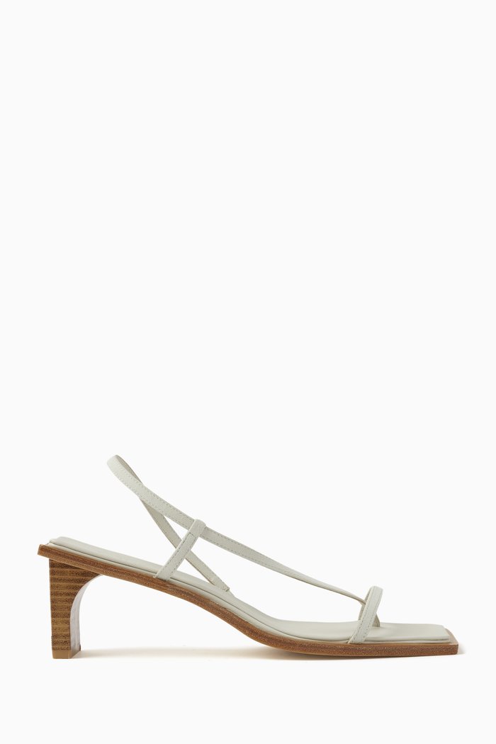 

Suede Strap Heel Sandals, White