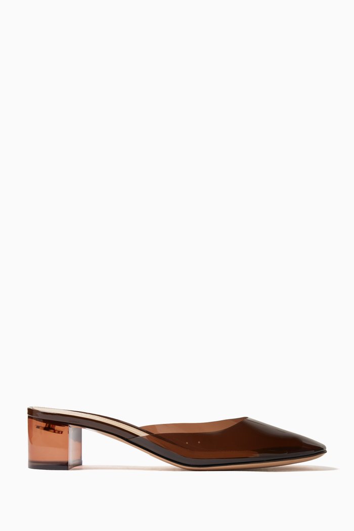 

Block-heel 45 Mules in Plexi, Brown