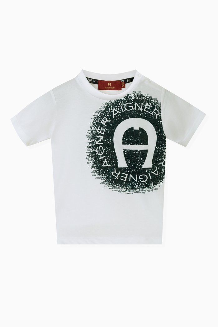 Logo Print T-Shirt in Cotton Jersey, White