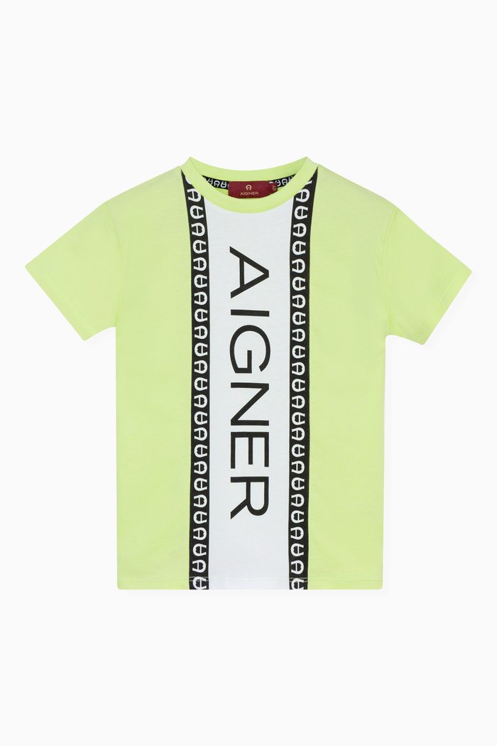 

Logo-stripe T-shirt in Cotton-jersey, Green