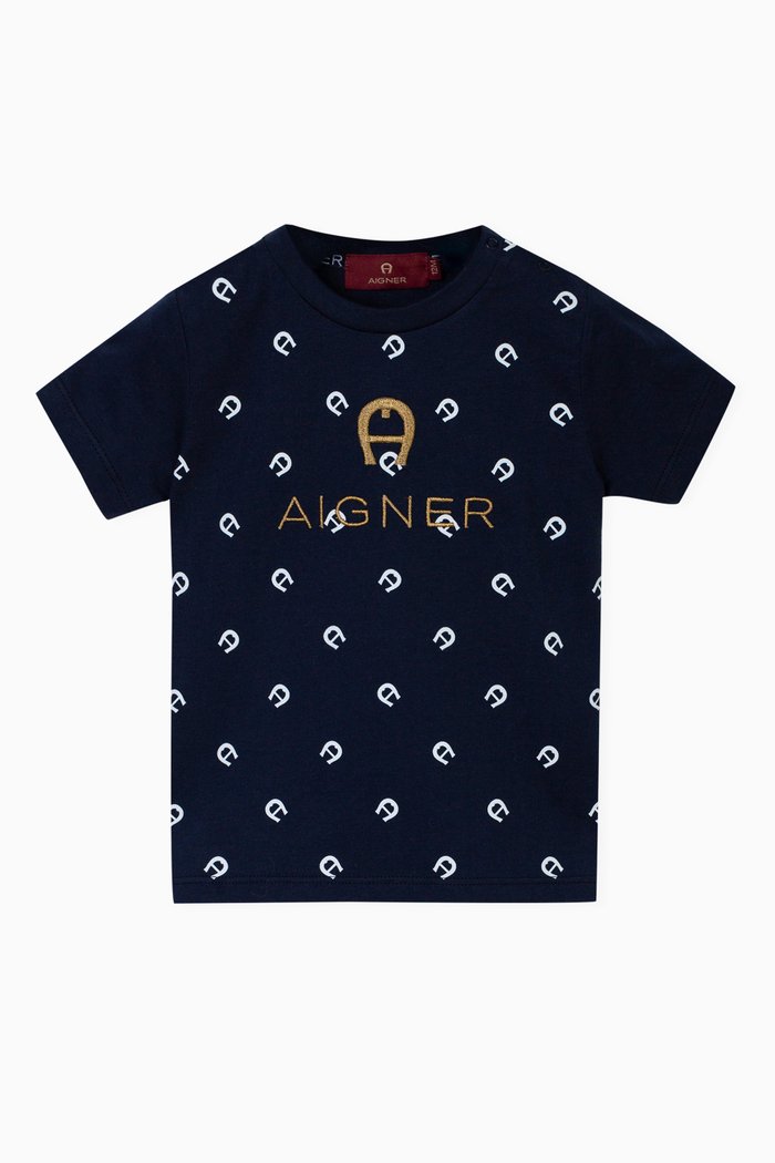 

All-over Logo T-shirt in Cotton-jersey, Blue