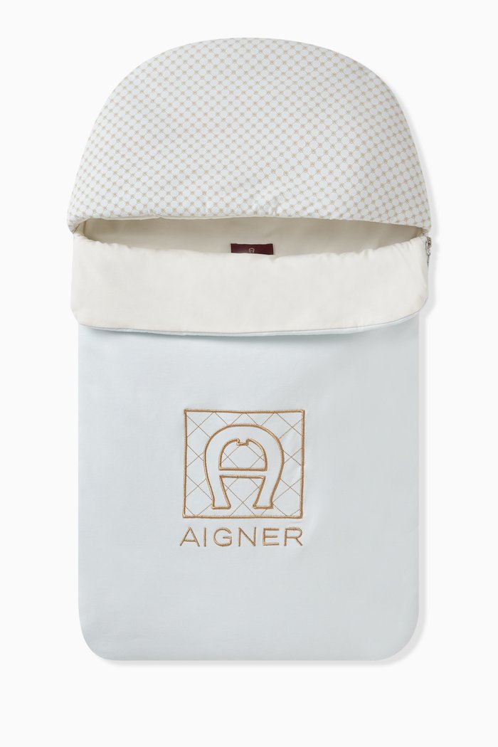 

Logo Sleeping Nest in Pima Cotton Jersey, Blue