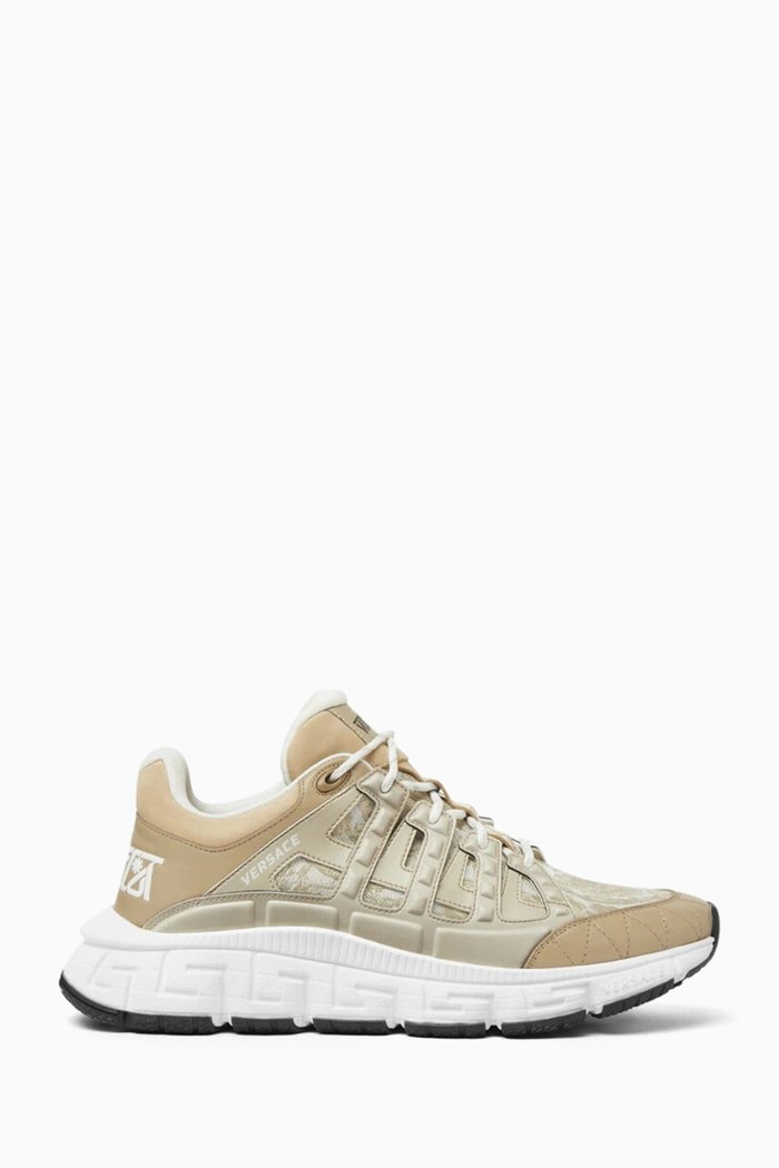 

Barocco Trigreca Sneakers in Leather, Neutral