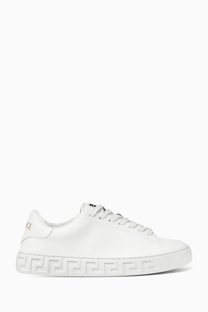 Greca Sneakers in Vegan Leather, White
