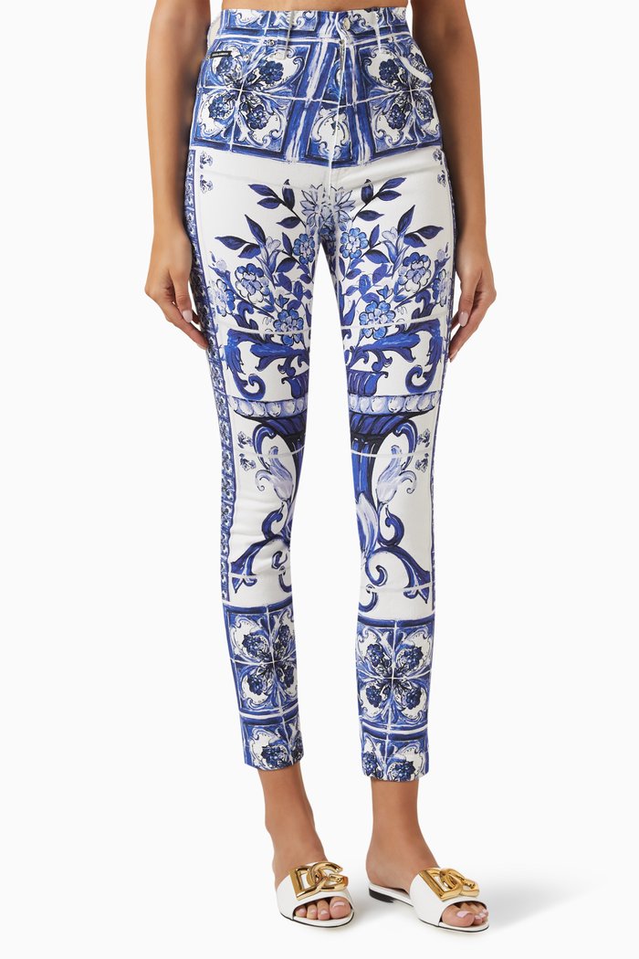 

Majolica Print Jeans in Denim, Multicolour