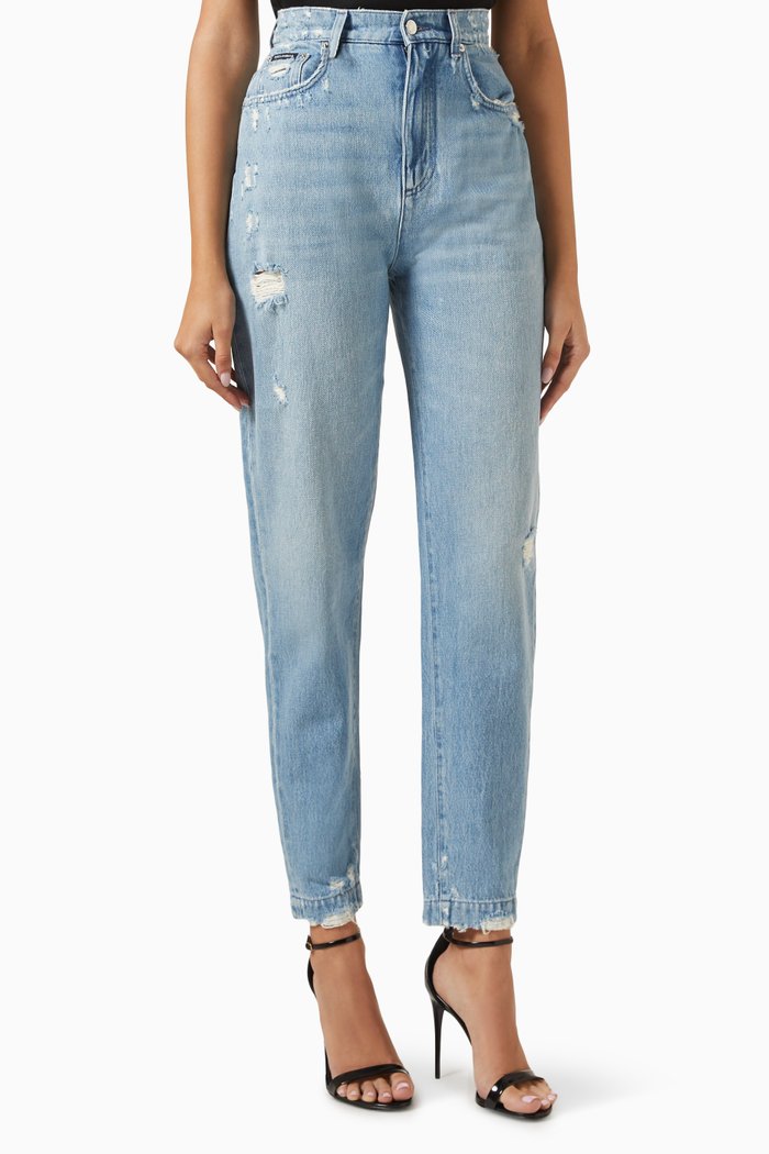 

Mini Ripped Jeans in Denim, Multicolour