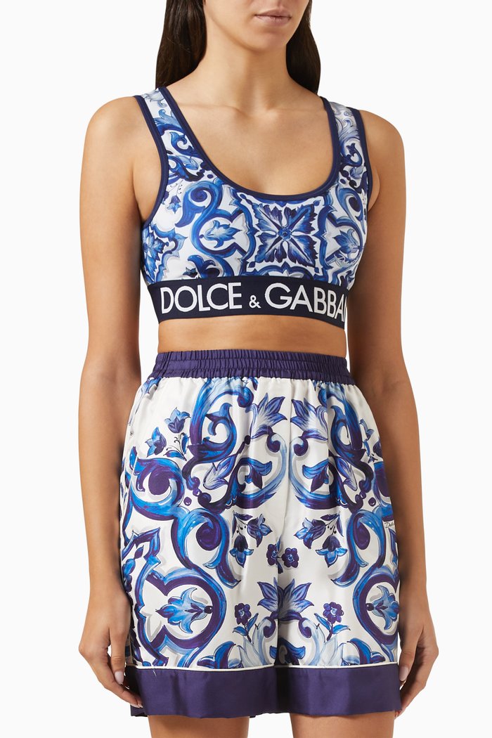 

Majolica Print Sports Top in Jersey, Blue