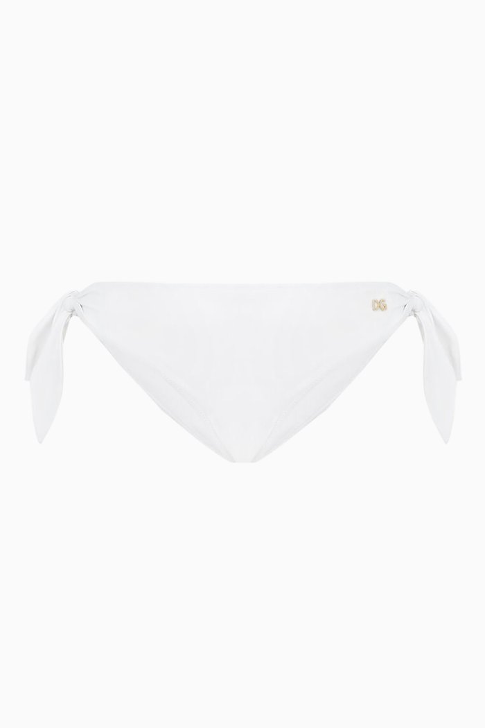 Logo Bikini Briefs in Polyamide, White
