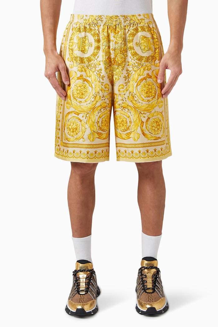 Barocco Shorts in Silk, Gold