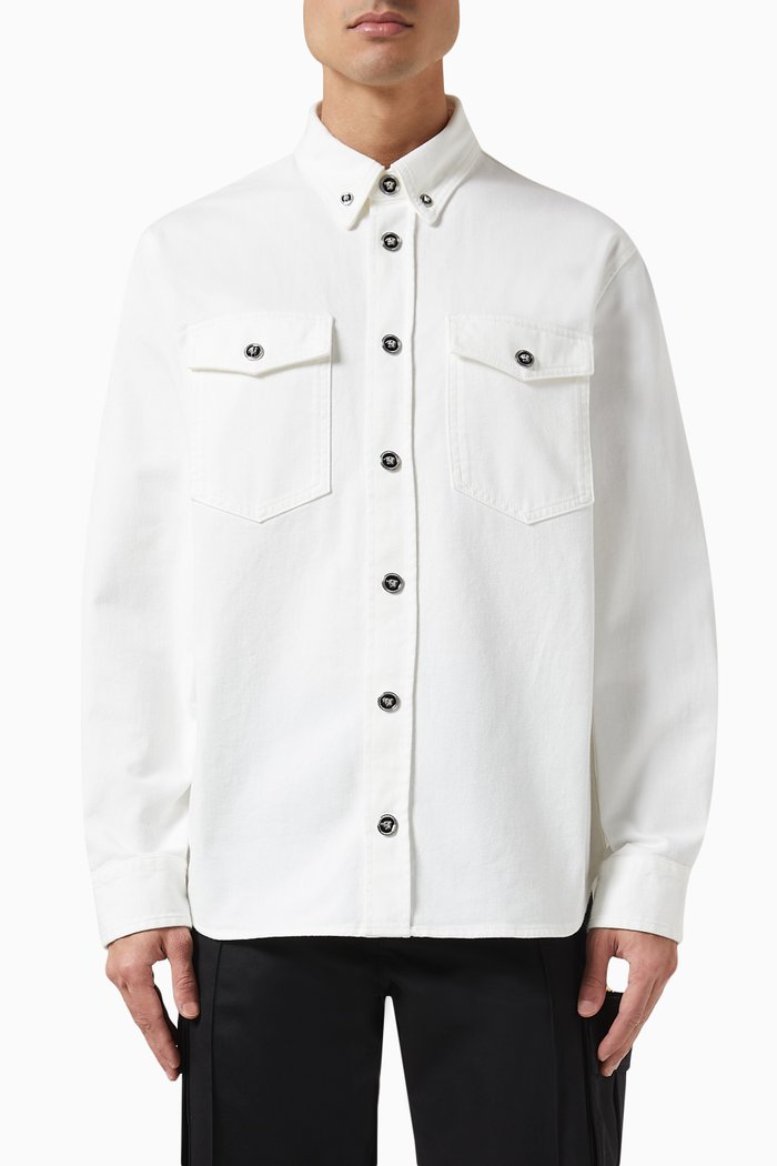 

Overshirt in Rinsed Denim, White