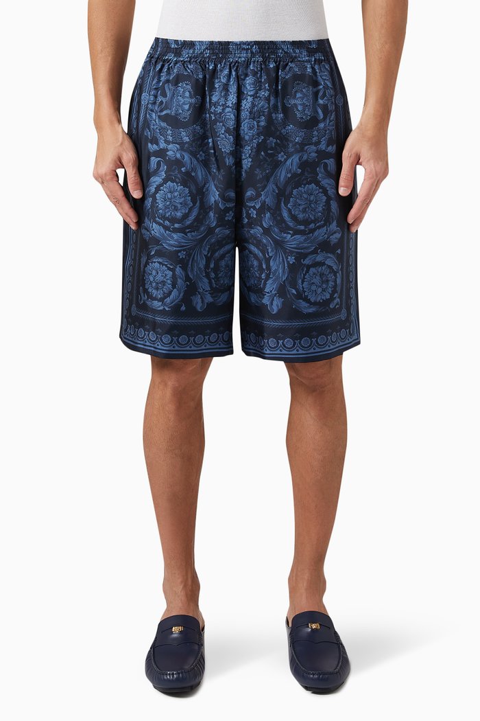 

Barocco Shorts in Silk, Blue