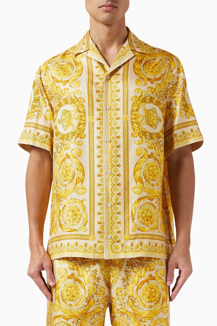 

Barocco Shirt in Silk, Red