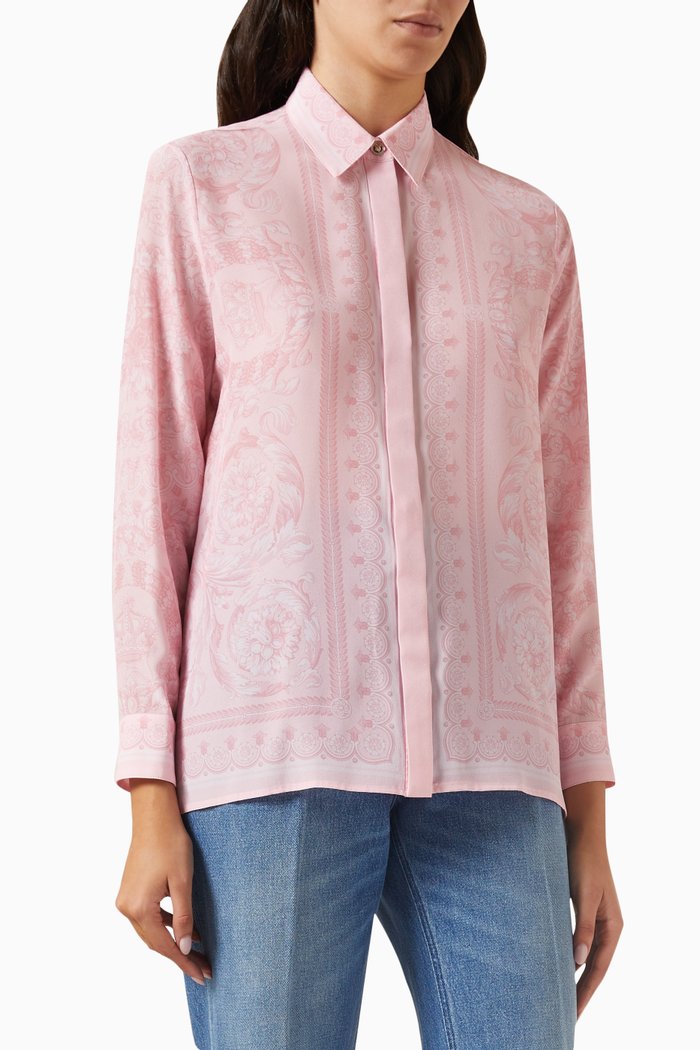

Barocco Shirt in Silk, Pink