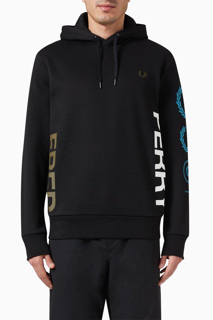 

Graphic Logo Hoodie in Cotton-blend, Black