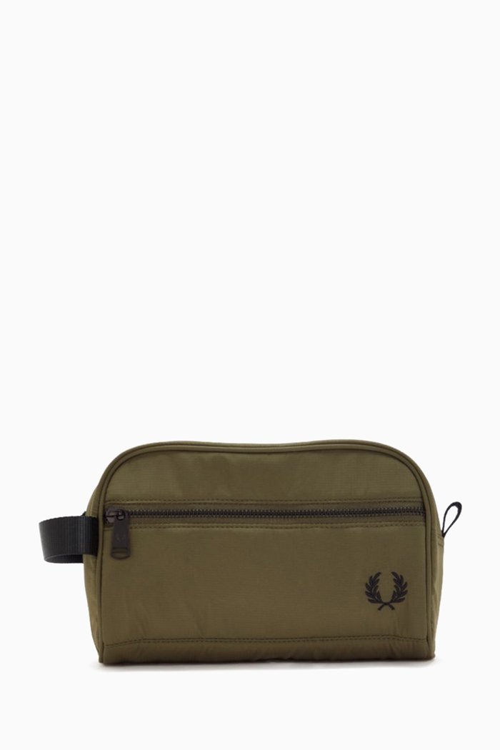 

Logo-embroidered Wash Bag in Ripstop, Brown