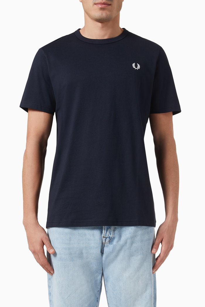 

Tape Detail T-shirt in Cotton-jersey, Blue
