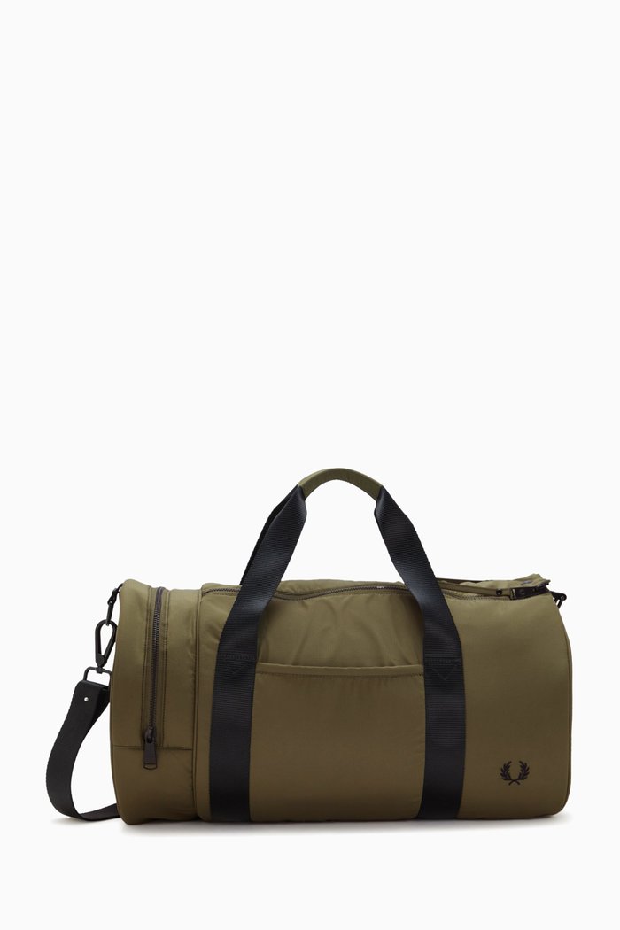 

Logo Barrel Bag in Nylon Ripstop, Brown