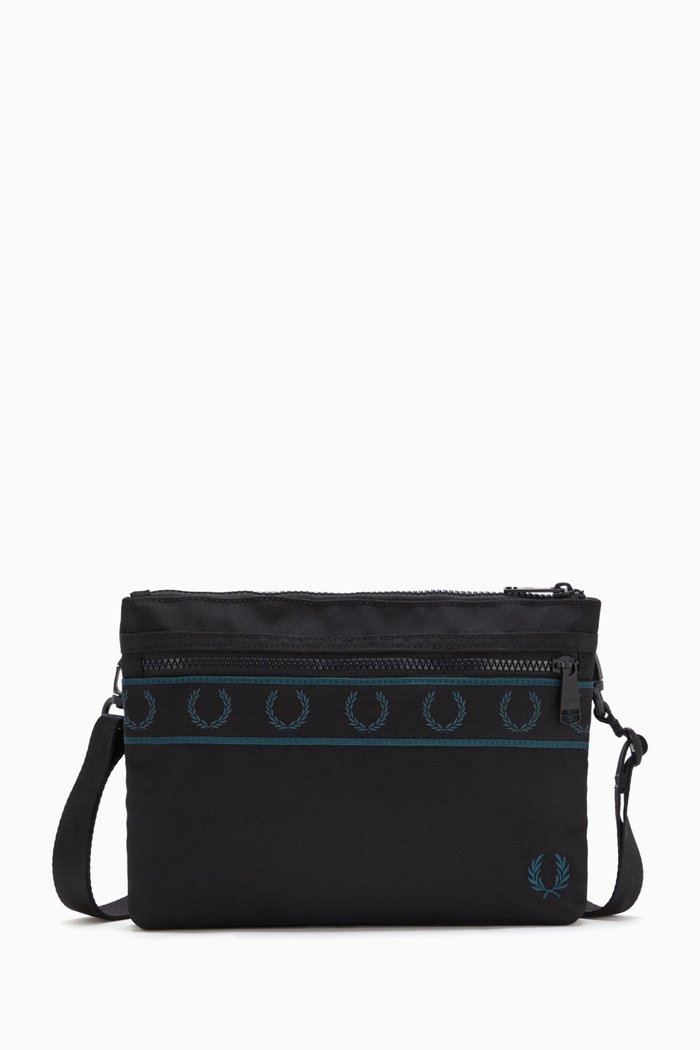 

Contrast Tape Sacoche Bag, Black