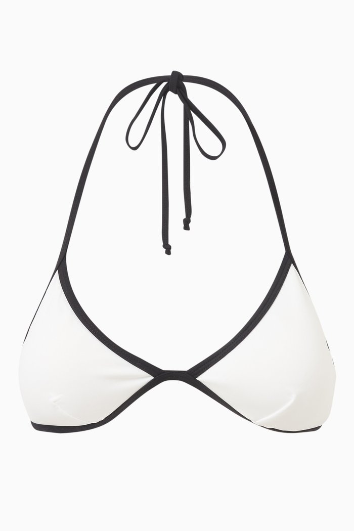 

Varsity Triangle Bikini Top, White