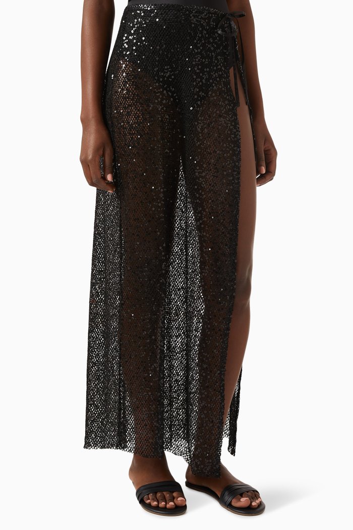 

Sequin Tiny Tie Sarong, Black