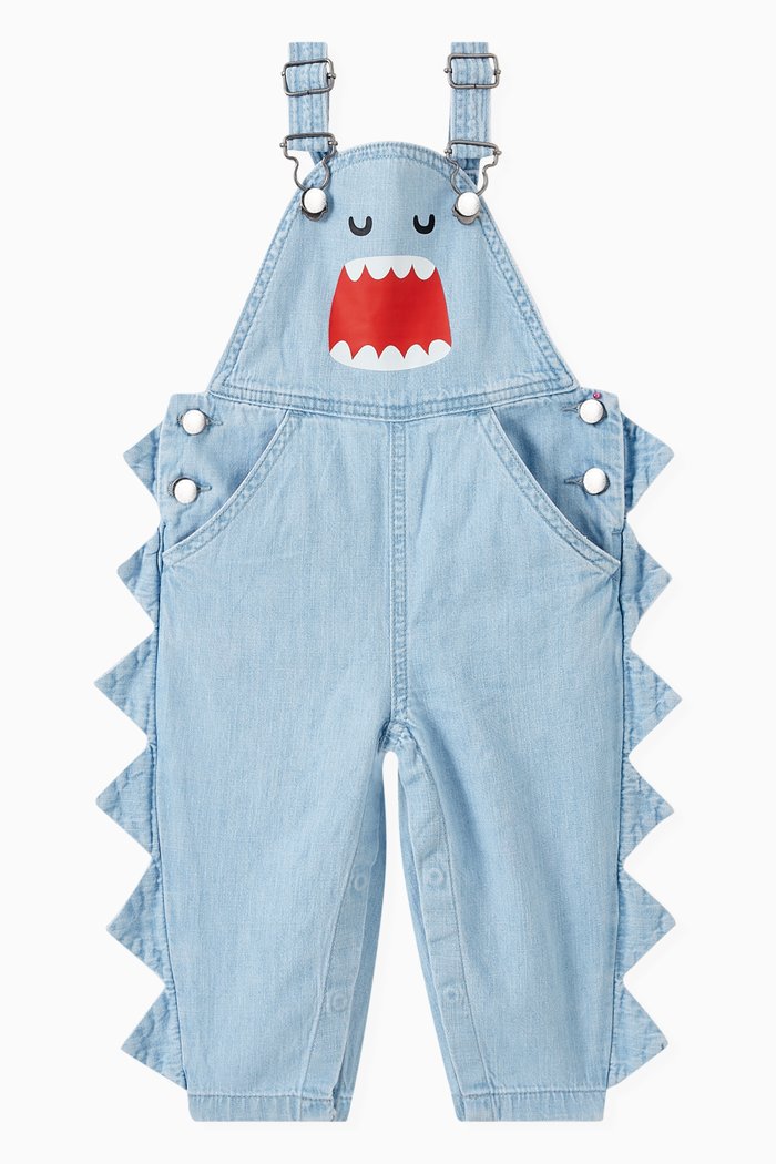 

Baby Shark Logo Dungarees in Cotton, Blue